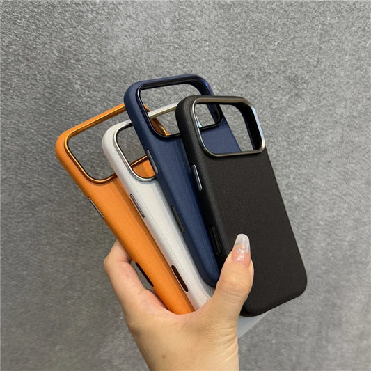Luxury Solid Color PU Leather Magsafe Case For iPhone 17 Air 17Pro 17Pro Max Active Touch Camera Button Lens Protection Cover