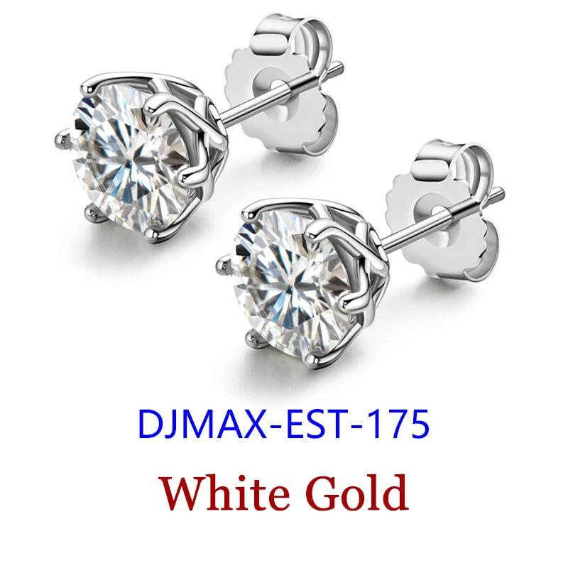 Premium 0.5-2ct Moissanite Diamond Stud Earrings for Women Orginal 925 Sterling Silver Screw Back Women Moissanite Earring 2025