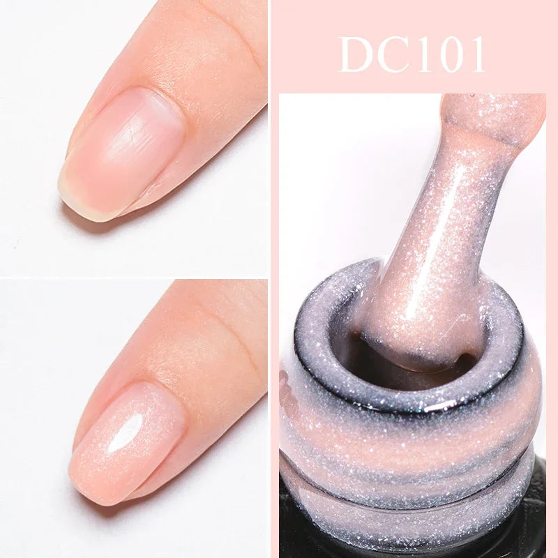 7ml Glitter Rubber Base Gel Polish Pink White Soak Off UV LED Self-leveling UV Construction Gel Varnish Manicure Nail Supplies
