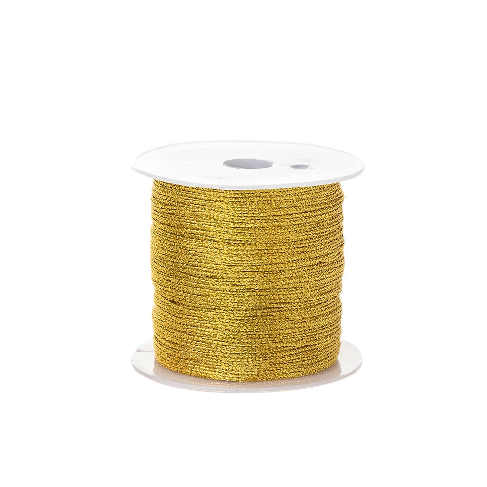 0.4mm 50m Nylon Gold Silver Thread Jewelry Cord Wire For DIY Bracelet Beading Making Needlework Material Craft Accessory Supply