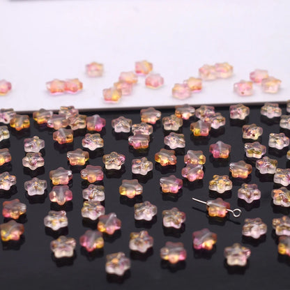 Mixed-color 8mm 60pcs Star Beads Czech Glass Loose Spacer Beads Handmade Diy Accessories Jewelry Making Necklace Earrings