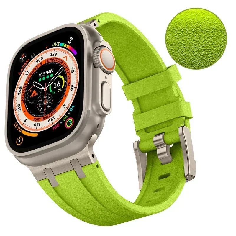AP Liquid Silicone Strap For Apple Watch Ultra 3/2 49mm 11-10 46mm Stone pattern Bracelet Band iWatch 9 8 7 6 SE3 45mm 44mm Belt
