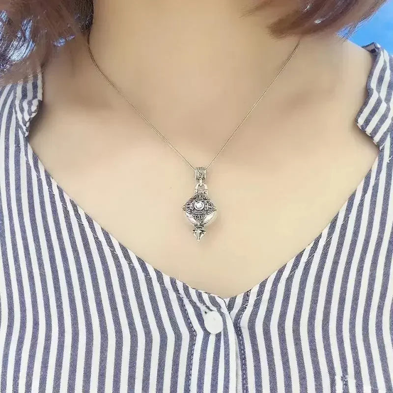 Gawu Box Pendant Can Be Opened Vajra Pestle Six-Character Sutra Zircon Buddha Necklace Male and Female Amulet Jewelry