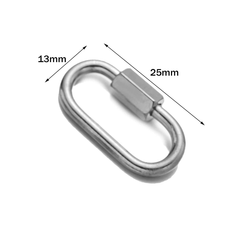 5pcs Gold Stainless Steel Heart Screw Carabiner Lock Connector Fastener Clip For DIY Necklaces Keychain Jewelry Making Supplies