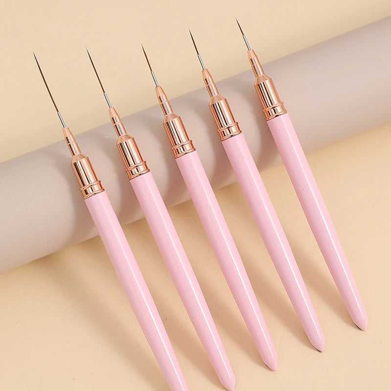 7/9/11/15/25MM Nail Liner Brush Set Handle Nail Art Pen Brush Drawing Lines Stripe Painting Flower Pen Manicure Tools Nail Art