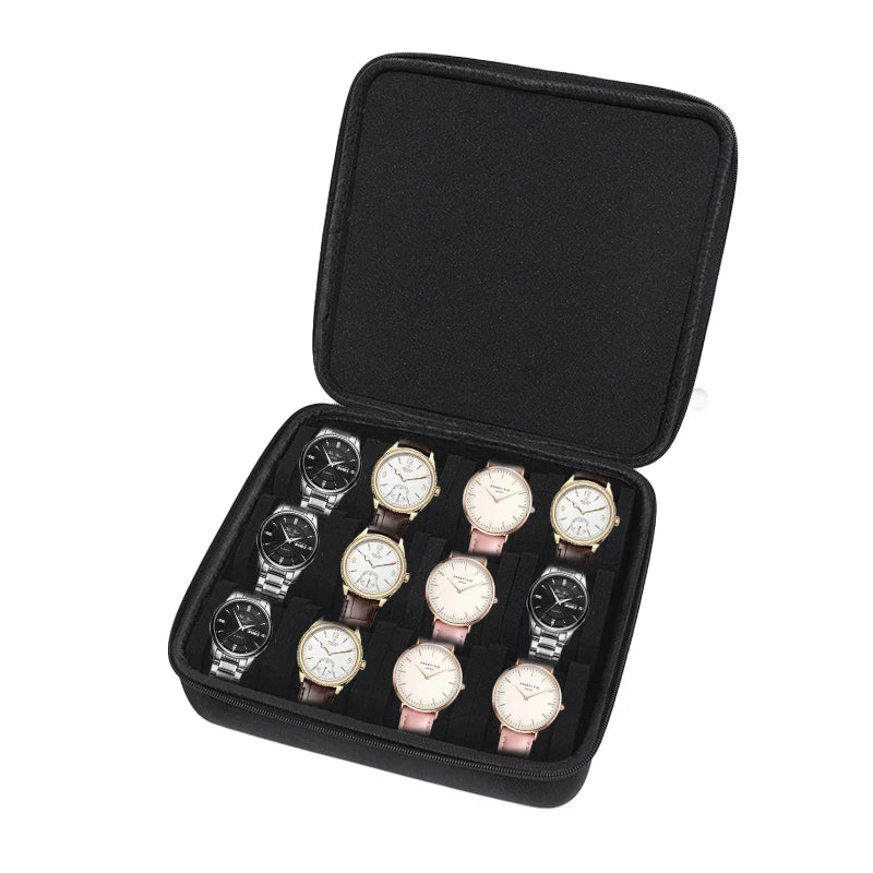 Watch Box Organizer For Men or Women，Watch Travel Case Portable Storage Watch Display Holder for Wristwatches and Smart Watches