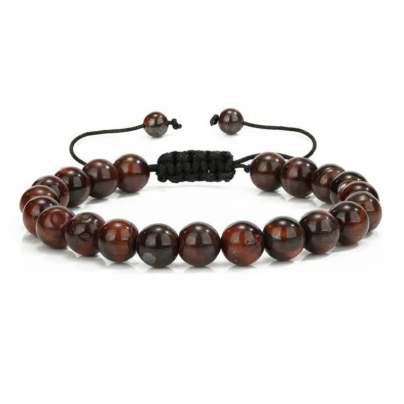 Multiple Style 8mm Natural Tiger Eyes Lava Rock Protection HANDMADE Bracelet Men's Gift