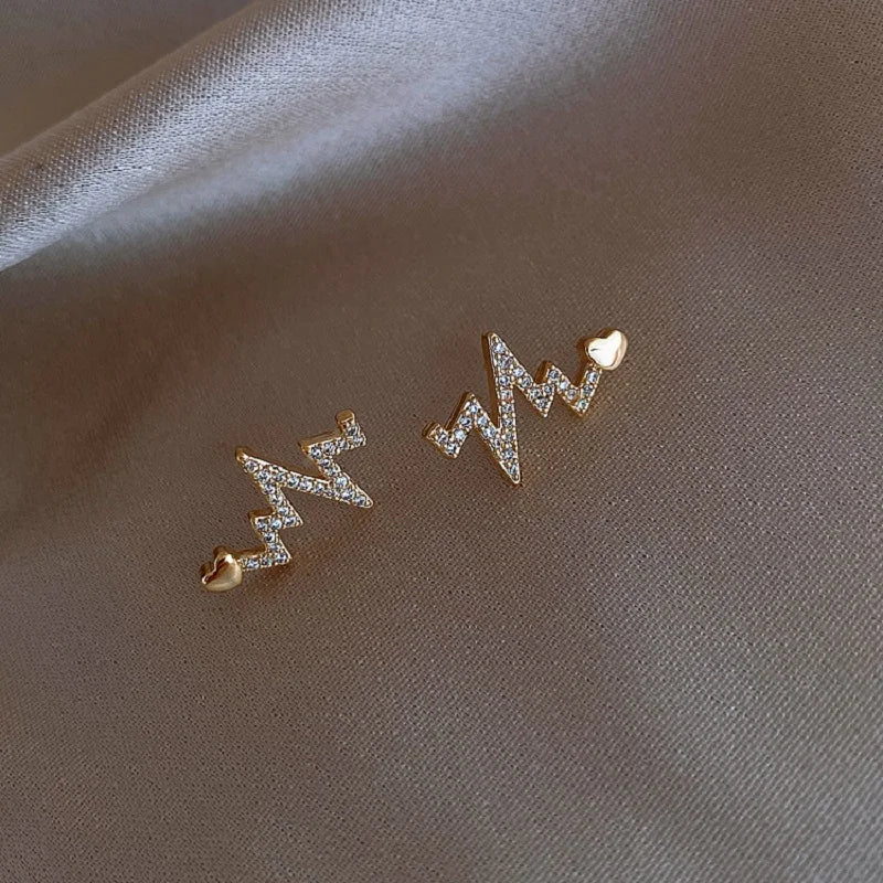 Korean Shiny Zircon Star Flower Climbing Earrings for Women Exquisite Sliver Color Crystal Statement Earrings Jewelry Gifts