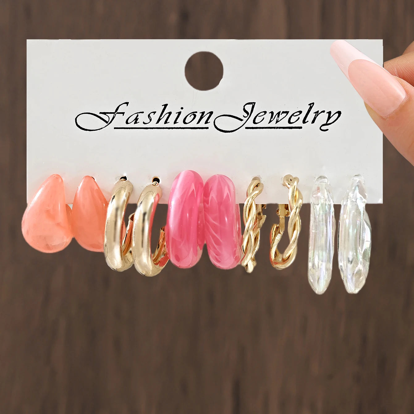 10pcs/30pcs Cross-Border Hot-Selling EU/US Alloy Square Geometric Women's Earring Set - High-End C-Shaped Hoops