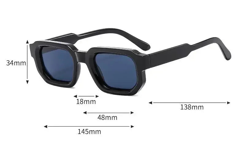 New Men Vintage Rectangle Frame Sunglasses Fashion Retro Sun Glasses Luxury Brand Design Glasses UV400 Eyewear Women Goggles