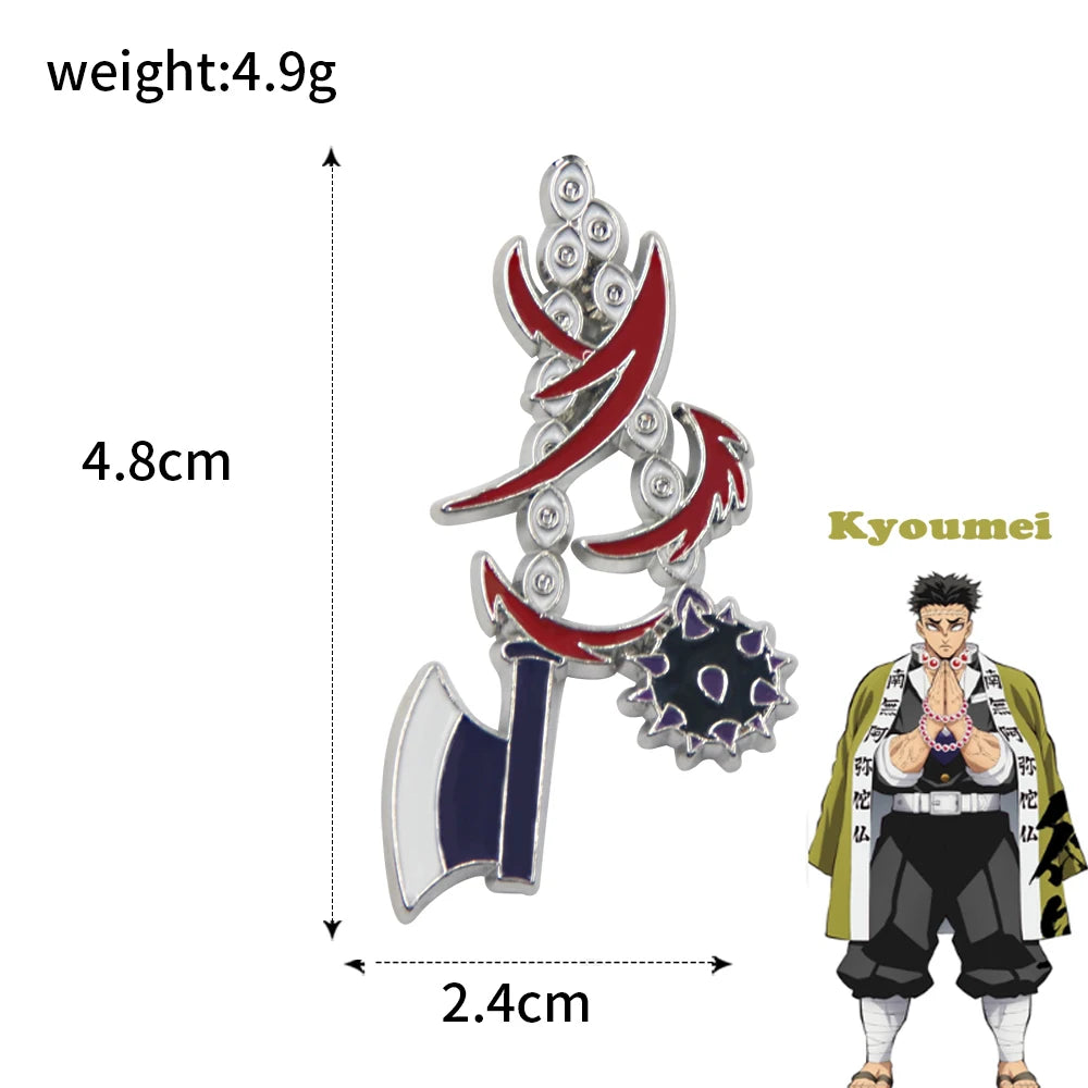 Anime Demon Slayer Brooch Enamel Kimetsu no Yaiba Sword Pins Weapon Badge Fans Cosplay Souvenir Props Backpack Jewelry Gift