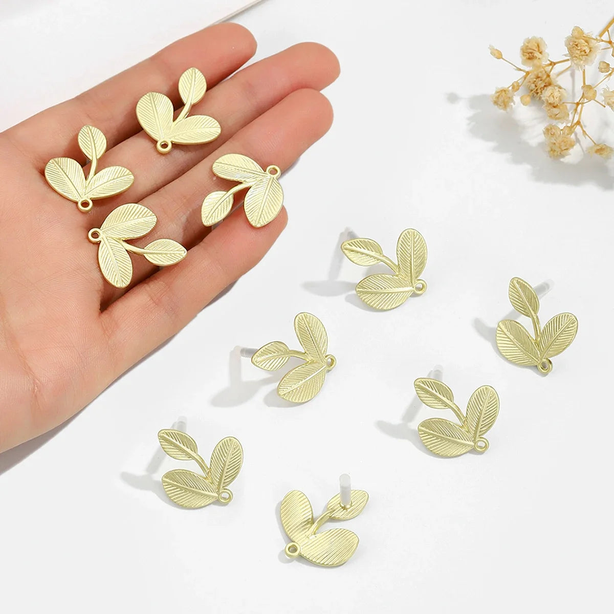 10pcs/set DIY Stainless Steel Earrings Connectors Round Irregular Gold Color Earrings Back Earrings Setting for Jewelry Making