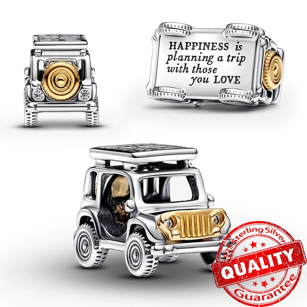 Sparkling Gold Monstera Leaf Charm Fit Original Bracelet 925 Sterling Silver Shark Tooth Mini Charm for Girls Party Jewelry