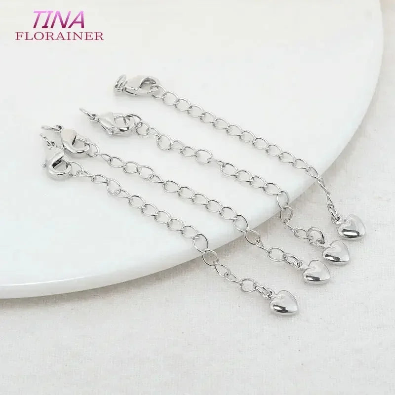 6PCS 14K Gold Color Brass Extender Chain with Lobster Clasps High Quality Jewelry Accessories  For DIY Jewelry Making Findings