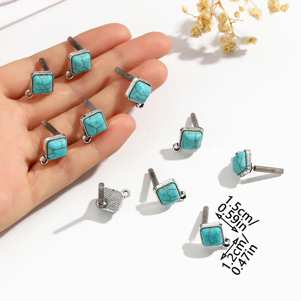 10pcs/set DIY Stainless Steel Earrings Connectors Round Irregular Gold Color Earrings Back Earrings Setting for Jewelry Making