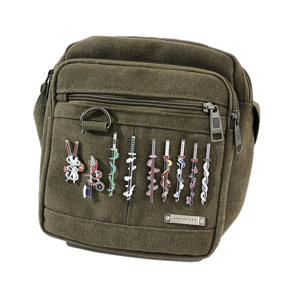 Anime Demon Slayer Figure Weapon Enamel Pins Kochou Shinobu Metal Badge Brooch for Jacket Pins Accessories for Fans Gifts