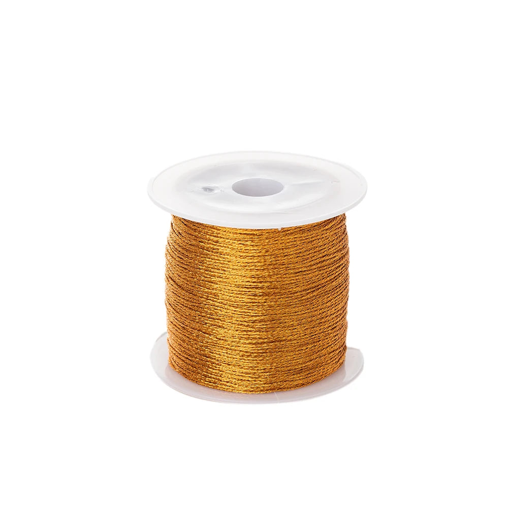 0.4mm 50m Nylon Gold Silver Thread Jewelry Cord Wire For DIY Bracelet Beading Making Needlework Material Craft Accessory Supply