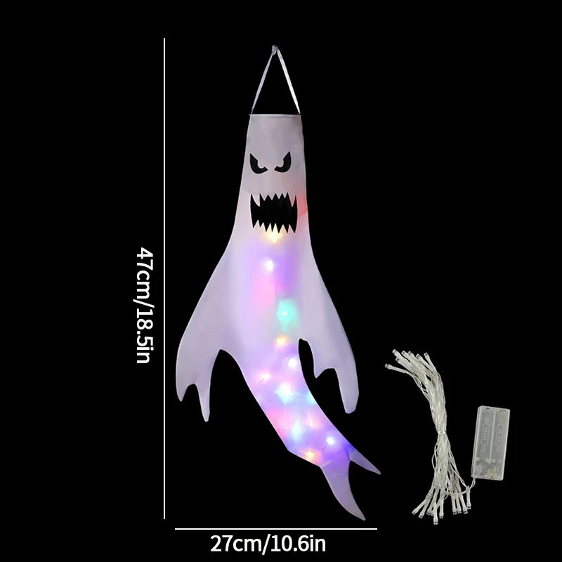 Halloween Floating Ghost Courtyard Hanging Ghost Hung on The Trees Halloween Scary Horror Atmosphere Decor Night Luminous Light