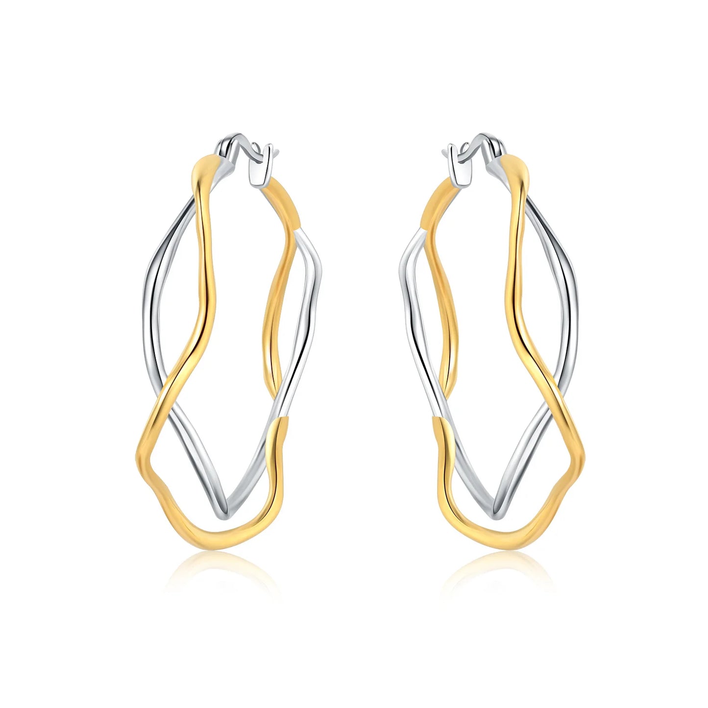 Original 2025 S925 Sterling Silver Zircon 18K Gold Lining Vintage Hoop Earrings for Women Birthday Party Wedding Gift Jewellery