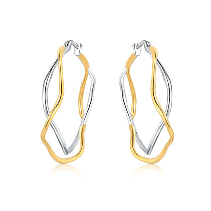 Original 2025 S925 Sterling Silver Zircon 18K Gold Lining Vintage Hoop Earrings for Women Birthday Party Wedding Gift Jewellery