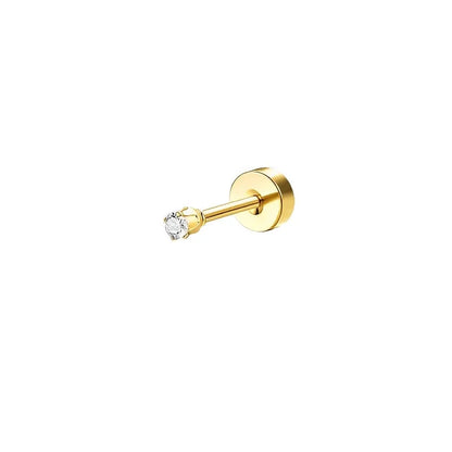 Bobisty 1pc Earrings for Sensitive Ears Surgical Stainless Steel Earrings for Women Dainty Flat Back Earring Stud Hoop Cartilage
