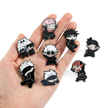 4 Pcs Cartoon Character Brooch Handsome Eye Mask Boy Enamel Pin Metal Badge Jewelry Backpack Clothing Accessories Festival Gift