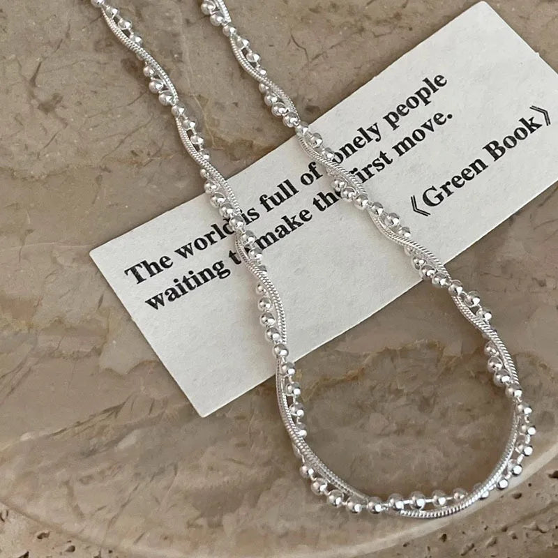 VENTFILLE 925 Sterling Silver Hiphop Necklace New Fashion Simple Geometric Handmade Clavicle Chain Party Jewelry Gifts for Women
