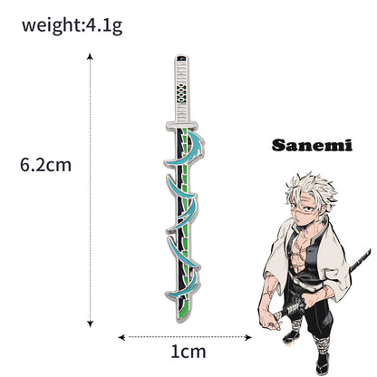 Anime Demon Slayer Brooch Enamel Kimetsu no Yaiba Sword Pins Weapon Badge Fans Cosplay Souvenir Props Backpack Jewelry Gift