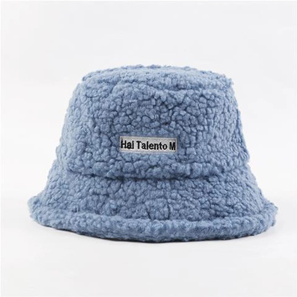 Trendy Fashion Fleece Bucket Hat Winter Warm Cold Resistant Fisherman Cap Sunshade Unisex Men Women Outdoor Headwear