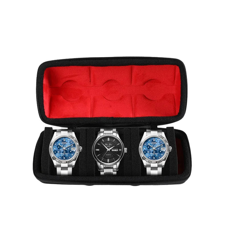 Watch Box Organizer For Men or Women，Watch Travel Case Portable Storage Watch Display Holder for Wristwatches and Smart Watches