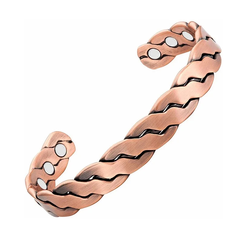 Men Pure Copper Bracelet Health Energy Germanium Magnetic Bracelet Vintage Hologram Chain Link Bracelets for Women Arthritis