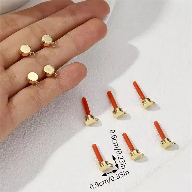 10pcs/set DIY Stainless Steel Earrings Connectors Round Irregular Gold Color Earrings Back Earrings Setting for Jewelry Making