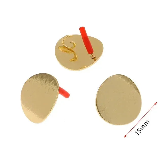 10pcs/set DIY Stainless Steel Earrings Connectors Round Irregular Gold Color Earrings Back Earrings Setting for Jewelry Making
