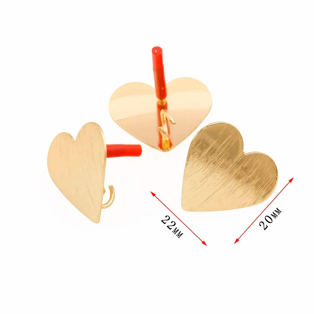 10pcs/set DIY Stainless Steel Earrings Connectors Round Irregular Gold Color Earrings Back Earrings Setting for Jewelry Making