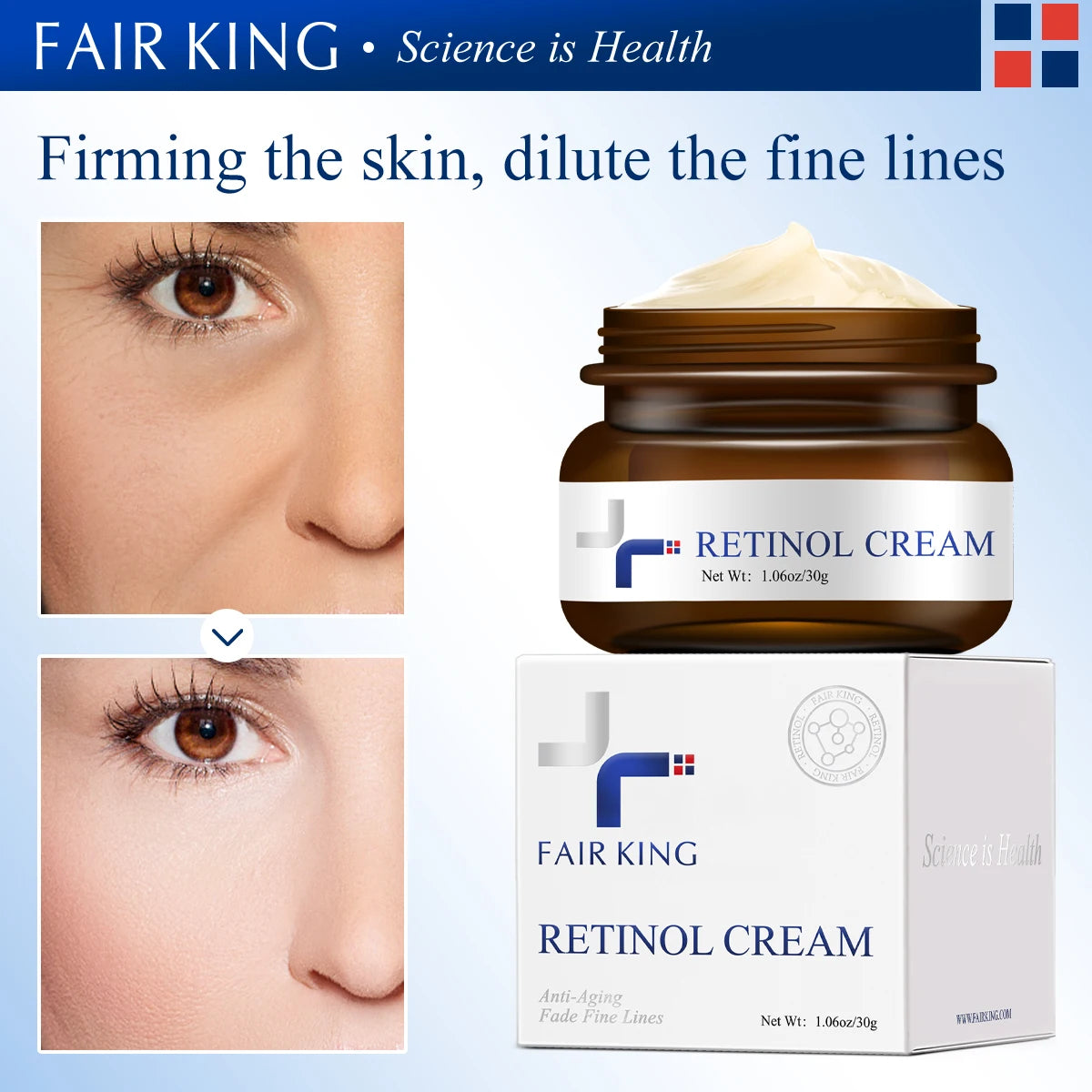 FAIRKING Retinol Anti-Aging Face Cream Reduces Wrinkles and Smoothes Rough Skin Face Skin Care Increase Skin Elasticity 30g