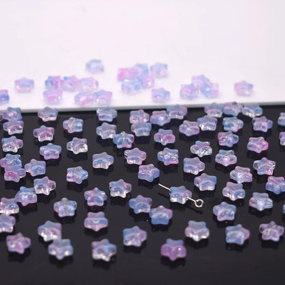 Mixed-color 8mm 60pcs Star Beads Czech Glass Loose Spacer Beads Handmade Diy Accessories Jewelry Making Necklace Earrings