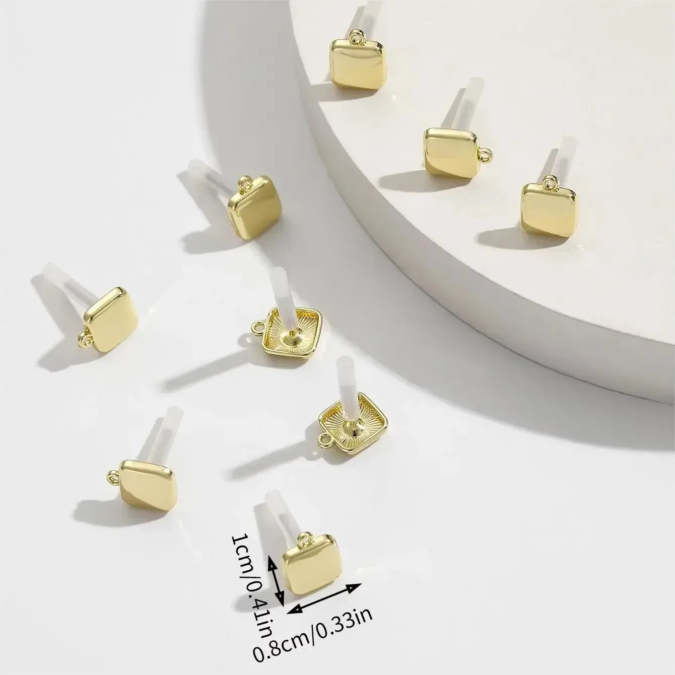 10pcs/set DIY Stainless Steel Earrings Connectors Round Irregular Gold Color Earrings Back Earrings Setting for Jewelry Making