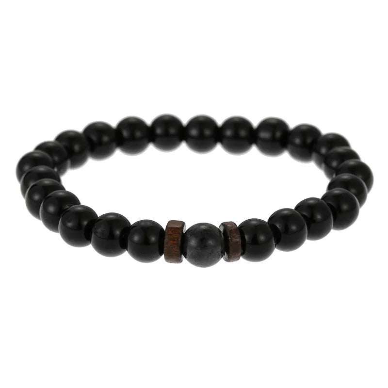 Natural Volcanic Lava Stone Beaded Bracelets for Women Men Jewelry Tiger Eyes Lapis Lazuli Healing Balance Chakra Bead Bracelet