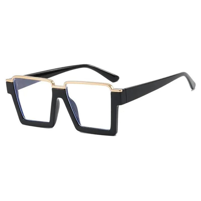 Personality Square Flat Light Mirror Anti-blue Light Trend Ins Hip Hop Big Frame Glasses Cross-border Fashion Glasses Frame