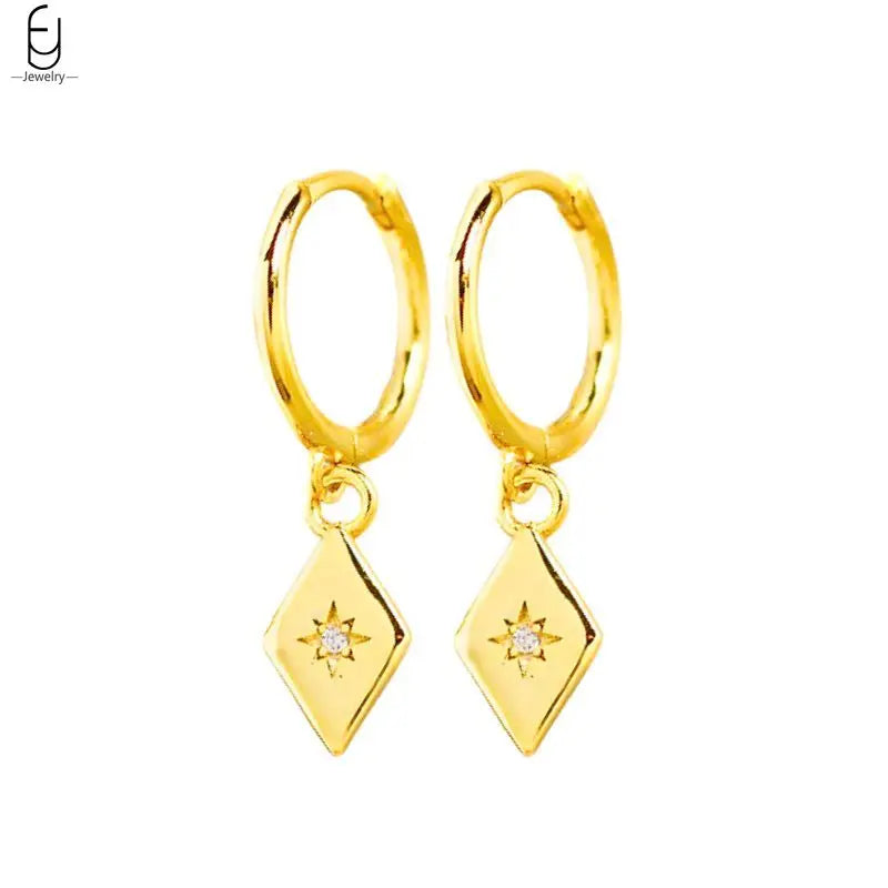 925 Sterling Silver Needle Vintage Gold Earrings Luxury Long Chain Tassel Crystal Hoop Earrings for Women Party Trend Jewelry