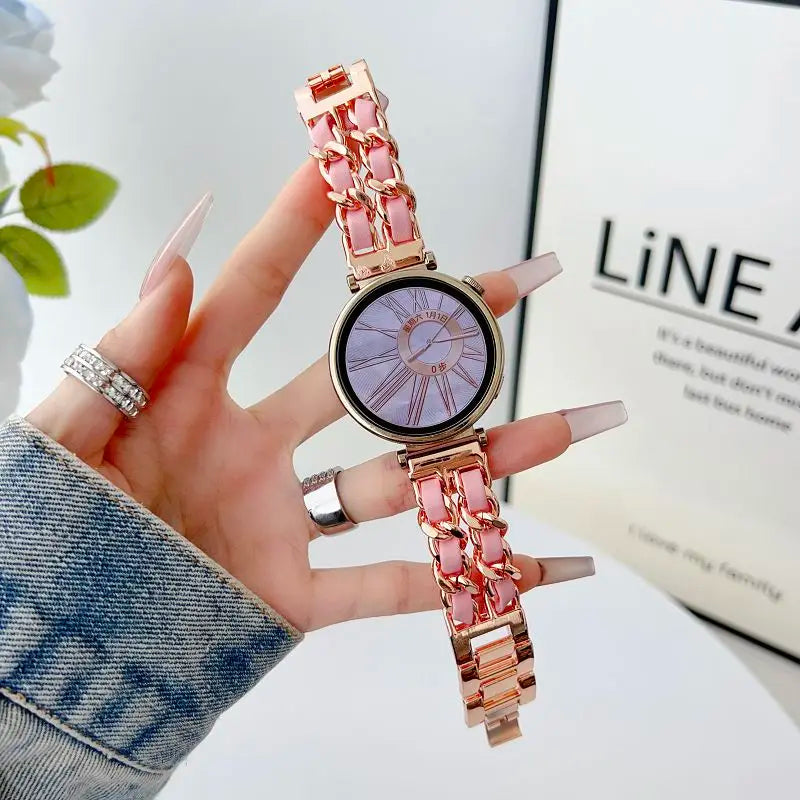 18mm Metal Strap for Huawei Watch GT5 41mm Gt 4 41mm Bands Stylish Leather Bracelet for Huawei Gt 5pro 42mm Women Metal Correa