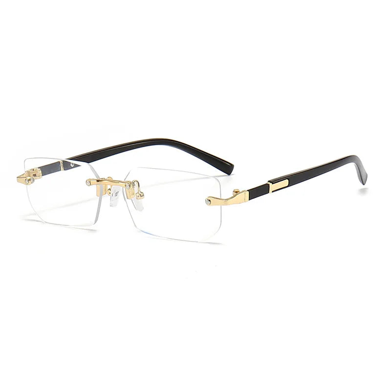 Vintage Rectangle Oval Sunglasses Women Men Metal Frame Clear Lens Glasses Eyewear