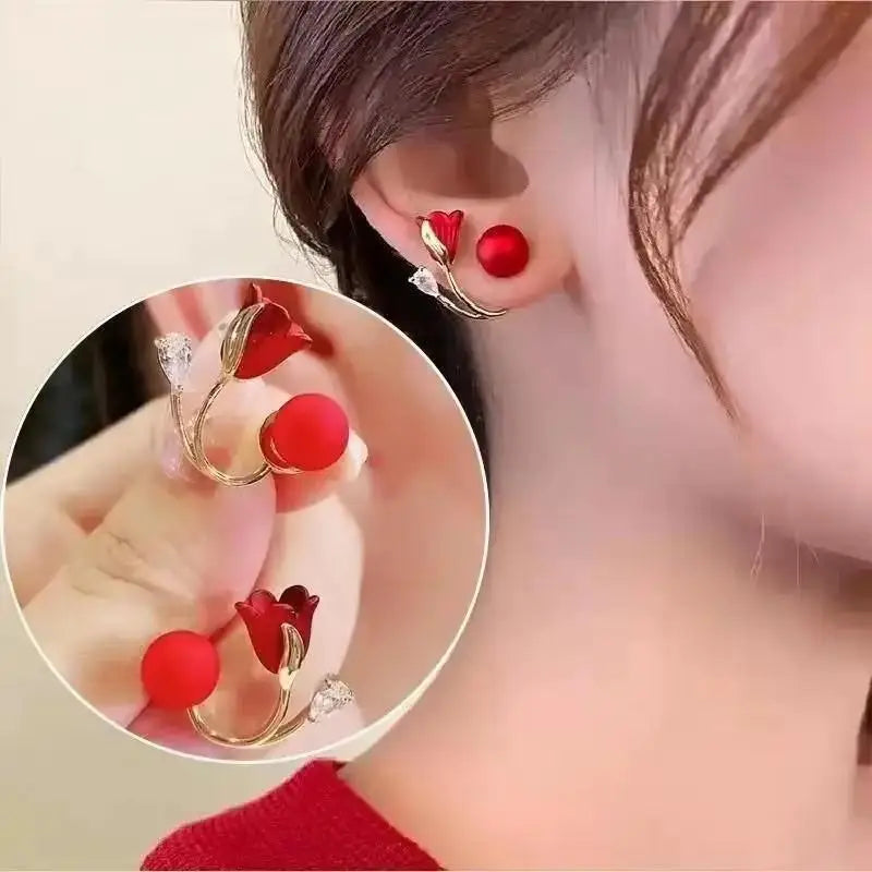 Korean Fashion Seven Star Zircon Earrings For Women Jewelry 2025 Trending New Luxury Women's Crystal Stars Stud Earrings Gifts