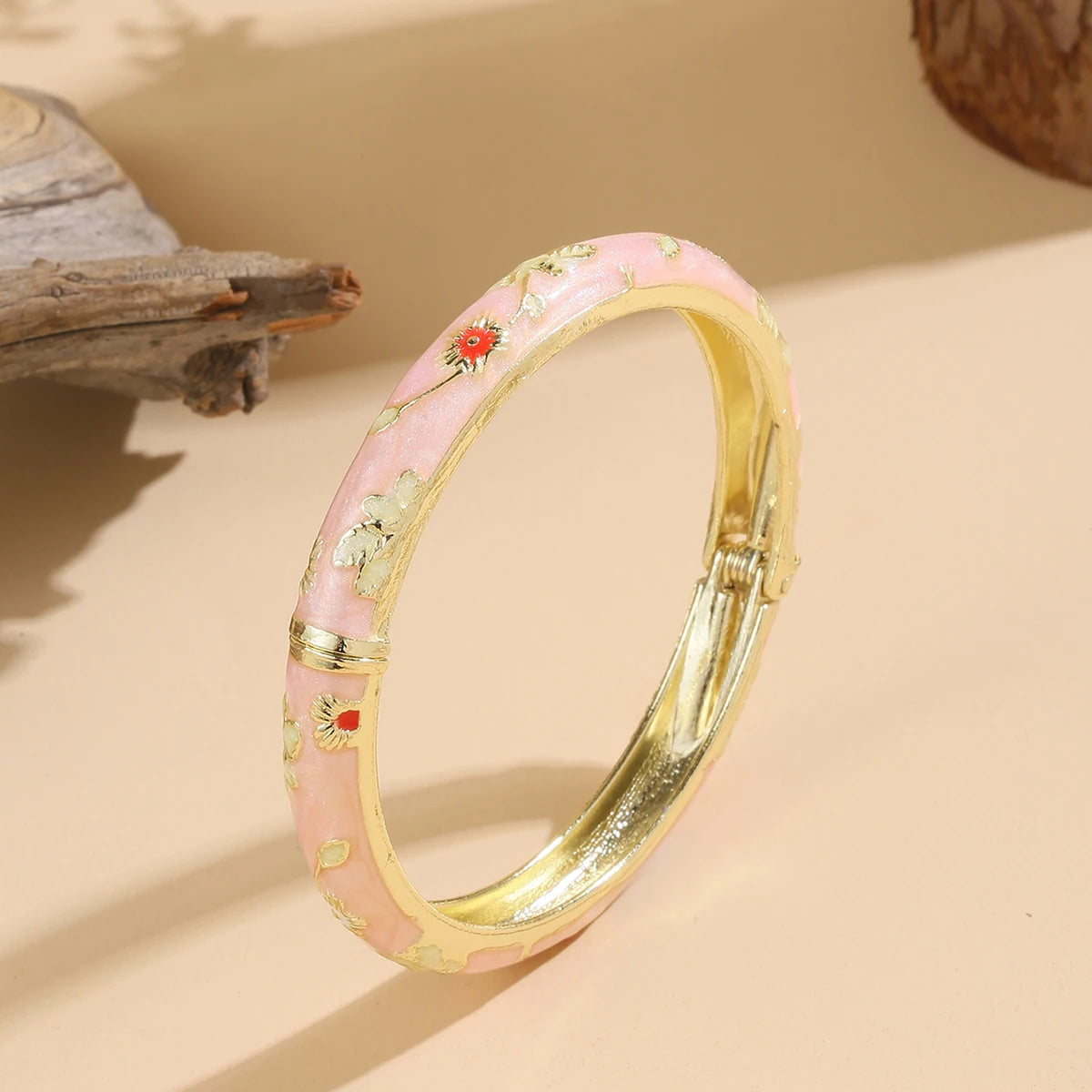 FTCY Vintage Bracelet For Women Small Flower Ethnic Style Cloisonne Bangles Women's Elegant Jewelry Gifts