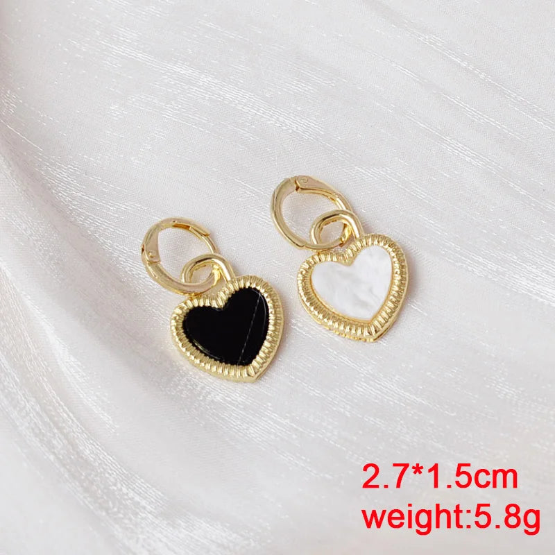 Pure White Women's Dangle Earrings Blooming Flower Acrylic Enamel Butterfly Imitation Pearl Heart Hanging Earrings Elegant brinc
