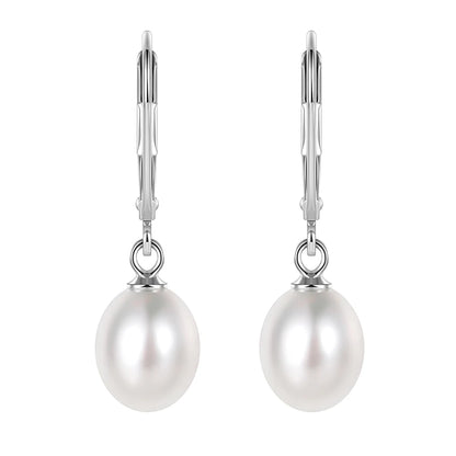 Trumium Handpicked AAA+ Quality Freshwater Natural Pearl Earrings Women 925 Sterling Silver Waterdrop Dangle Stud Pearl Earring