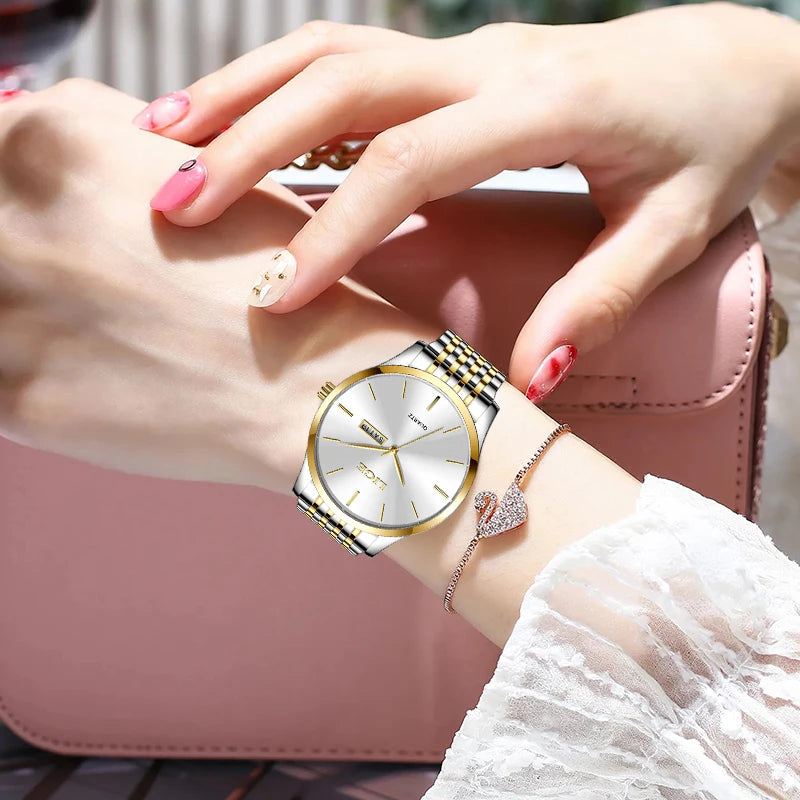 LIGE 2023 New Gold Watch Women Watches Ladies Creative Steel Women's Bracelet Watches Female Waterproof Clock Relogio Feminino