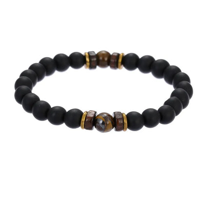 Natural Volcanic Lava Stone Beaded Bracelets for Women Men Jewelry Tiger Eyes Lapis Lazuli Healing Balance Chakra Bead Bracelet