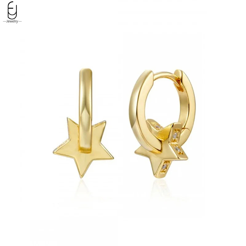 925 Sterling Silver Needle Vintage Gold Earrings Luxury Long Chain Tassel Crystal Hoop Earrings for Women Party Trend Jewelry