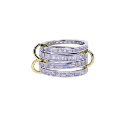 Stacking Engagement Band Rings For Women Plain Micro Paved 5A CZ Mix Color Multi Pieces Stack Full Finger Jewelry